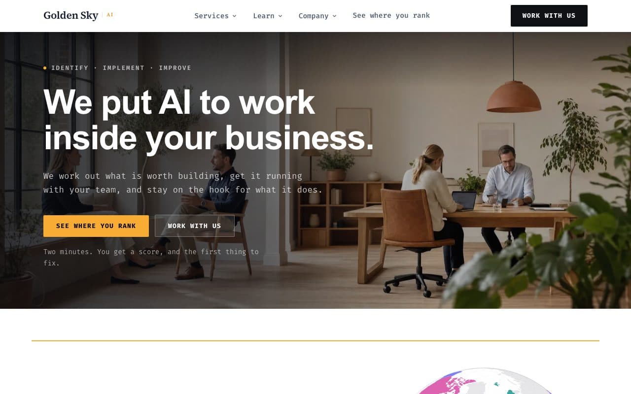 Golden Sky AI website